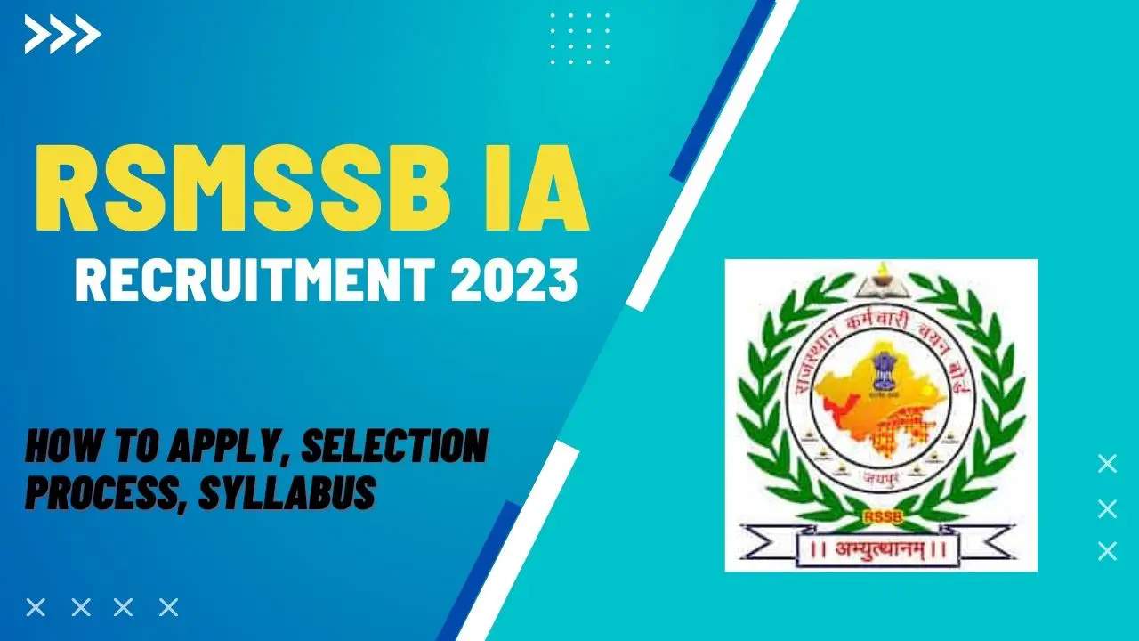 RSMSSB IA Recruitment